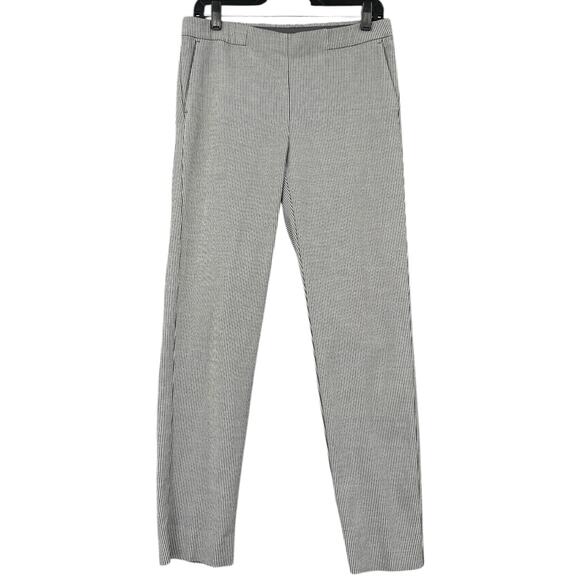 J Jill Pinstripe Straight Leg Belt‎ Loops Essential Slim Ankle Ponte Type Size 8 - Picture 1 of 8